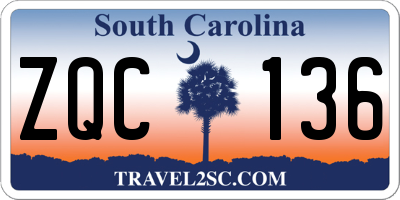 SC license plate ZQC136