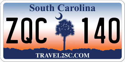 SC license plate ZQC140