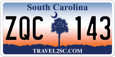 SC license plate ZQC143