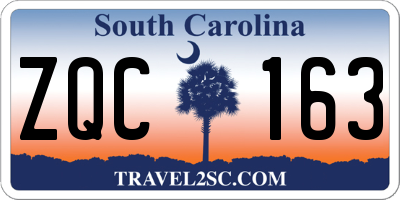 SC license plate ZQC163