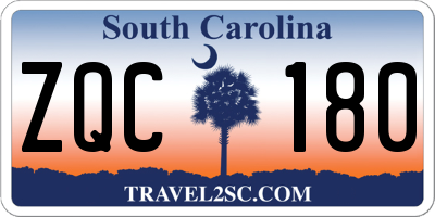 SC license plate ZQC180