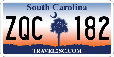 SC license plate ZQC182