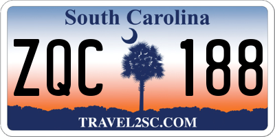 SC license plate ZQC188