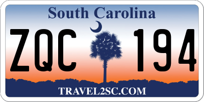 SC license plate ZQC194