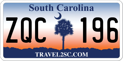 SC license plate ZQC196