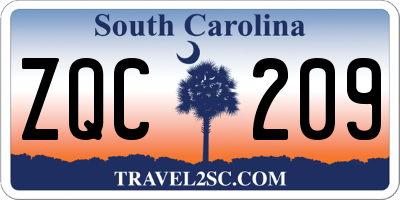 SC license plate ZQC209