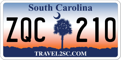 SC license plate ZQC210