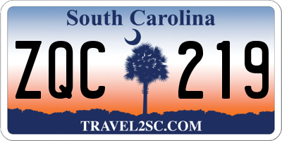 SC license plate ZQC219