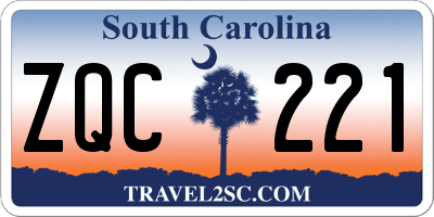 SC license plate ZQC221