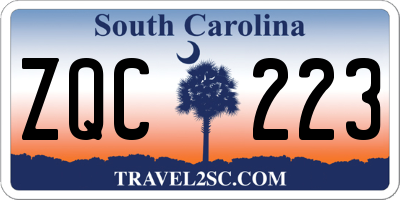 SC license plate ZQC223