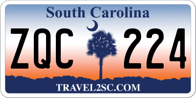 SC license plate ZQC224