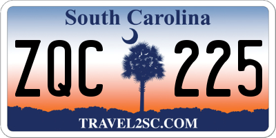 SC license plate ZQC225