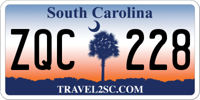 SC license plate ZQC228