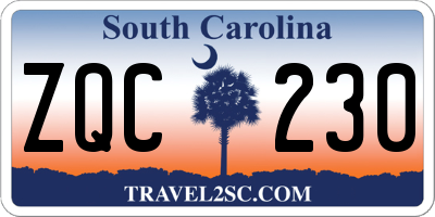 SC license plate ZQC230