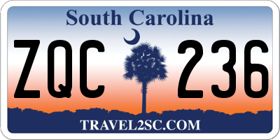 SC license plate ZQC236