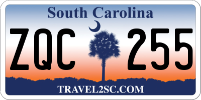 SC license plate ZQC255