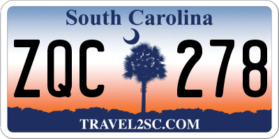 SC license plate ZQC278