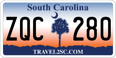 SC license plate ZQC280