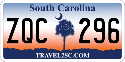 SC license plate ZQC296