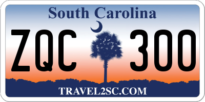 SC license plate ZQC300