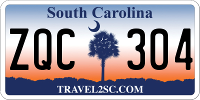 SC license plate ZQC304