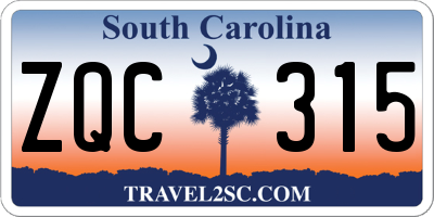 SC license plate ZQC315