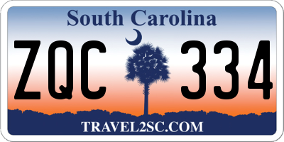 SC license plate ZQC334