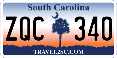 SC license plate ZQC340