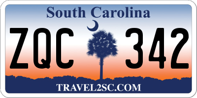 SC license plate ZQC342