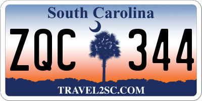 SC license plate ZQC344