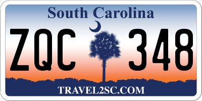 SC license plate ZQC348