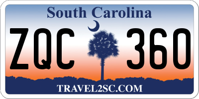 SC license plate ZQC360
