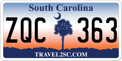 SC license plate ZQC363