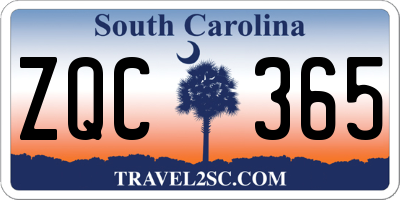 SC license plate ZQC365