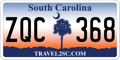 SC license plate ZQC368