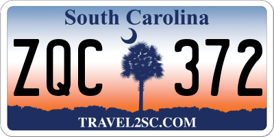 SC license plate ZQC372