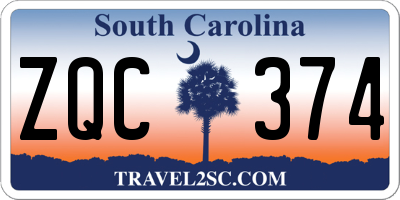 SC license plate ZQC374