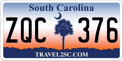SC license plate ZQC376