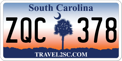 SC license plate ZQC378
