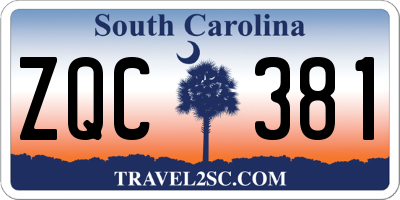 SC license plate ZQC381