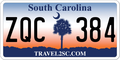 SC license plate ZQC384