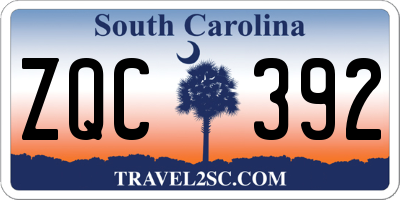 SC license plate ZQC392