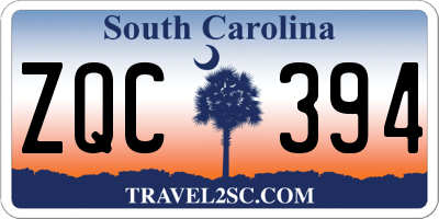 SC license plate ZQC394