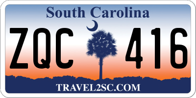 SC license plate ZQC416