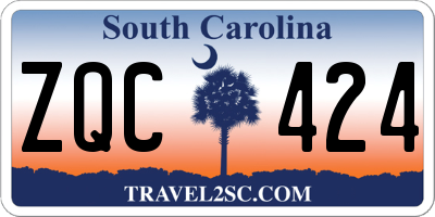 SC license plate ZQC424