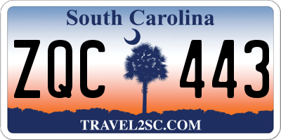 SC license plate ZQC443