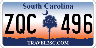 SC license plate ZQC496