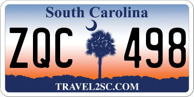 SC license plate ZQC498