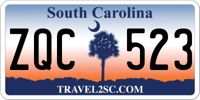 SC license plate ZQC523