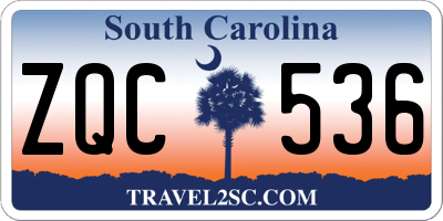 SC license plate ZQC536